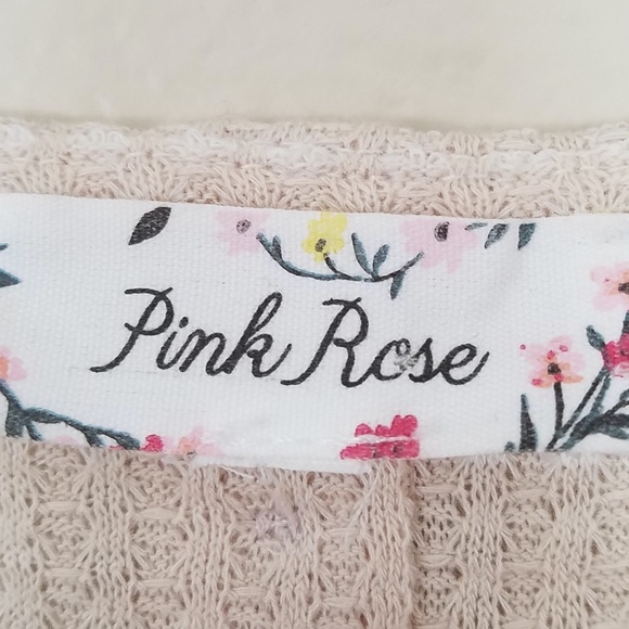 Pink Rose Striped Cardigan w/ Button Detailing on Back - Picture 6 of 6
